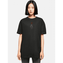 modernes POD Damen T-Shirt Oversize 220 g/m² mit Baumwolle Schwarz
