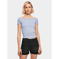 Modern Urban Classics Women's Stretch T-Shirt, 180 g/m², with cotton, blue
