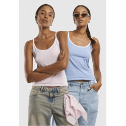 modernes Urban Classics Damen T-Shirt Stretch 180 g/m² mit Baumwolle Weiß/Blau