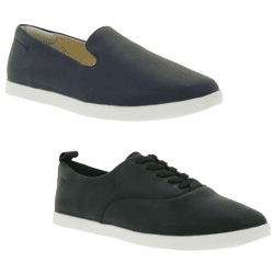 Modische Clarks AceLite Lo Damen Echtleder-Schuhe mit herausnehmbarer Sohle Slipper oder Schnür-Schuhe Schwarz oder Navy