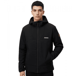 NAPAPIJRI A-Biois atmungsaktive Softshell-Jacke Herren Übergangs-Jacke mit Kapuze NP0A88TN9411 Schwarz