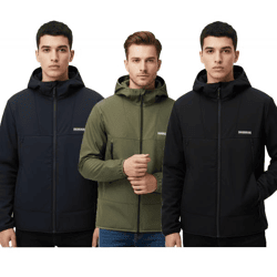 NAPAPIJRI A-Biois atmungsaktive Softshell-Jacke Herren Übergangs-Jacke mit Kapuze Schwarz, Khaki oder Dunkelblau