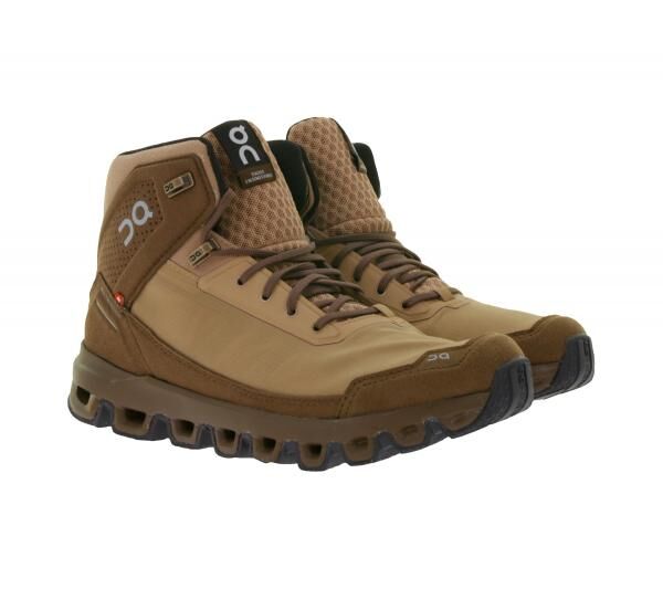 ON Running Cloudridge Damen Wander-Schuhe wasserdichte Trekking-Boots mit CloudTec-D&auml;mpfung Sneaker-Boots 3399545 Braun