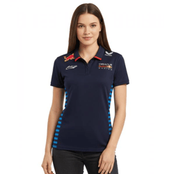 Oracle Red Bull Max Verstappen Racing 2024 Formula 1 F1 Team Women's Polo Shirt with Sponsor Logos Sports Shirt 701231017 001 Navy