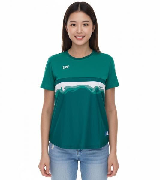 Outfitter OCEAN FABRICS TAHI Damen nachhaltiges Training-Shirt mit Mesh-Eins&auml;tzen Fitness-Shirt Kurzarm-Shirt OUT-W-1021-OTW-23 Gr&uuml;n