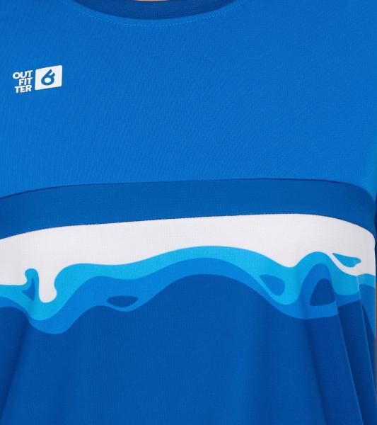 Outfitter OCEAN FABRICS TAHI Damen nachhaltiges Training-Shirt mit Mesh-Eins&auml;tzen Fitness-Shirt Kurzarm-Shirt OUT-W-1021-OTW-41 Blau
