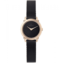 Pierre Cardin Damen Armband-Uhr schlichtes Ziffernblatt analoge Quarz-Uhr mit Edelstahl-Armband 3ATM 27mm CPI.2516 Schwarz/Gold
