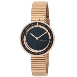 Pierre Cardin Damen Armband-Uhr zeitloses Ziffernblatt analoge Quarz-Uhr mit Edelstahl-Armband 3ATM 32mm CMA.0010 Rose-Gold/Schwarz