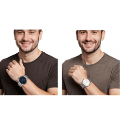 Pierre Cardin Herren Armband-Uhr analoge Quarz-Uhr mit Edelstahl-Armband 3ATM 40mm in Silber/Weiß oder Silber/Schwarz