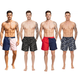 Pierre Cardin Herren Camouflage Schwimm-Hose Badehose Schwimm-Shorts Blau/Khaki-Grün, Khaki/Grün, Navy/Rot oder Navy/Pink