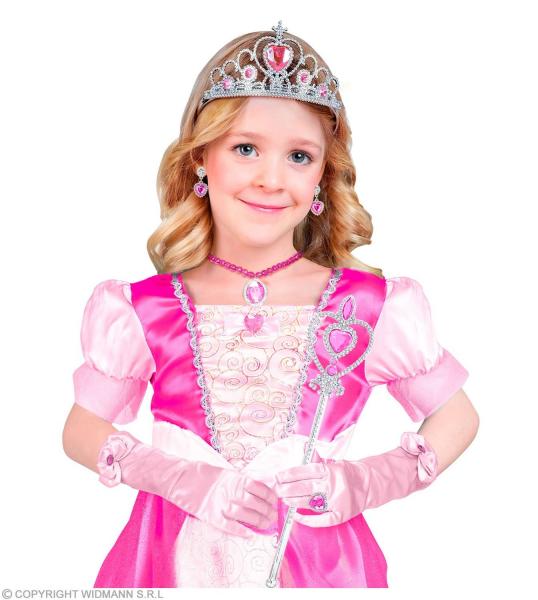PRINZESSIN SET (Tiara, Handschuhe, Halskette, Ohrringe, Zepter)