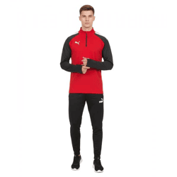 PUMA Teamliga 1/4 Zip Top Herren Sweatshirt nachhaltiges Trainings-Shirt mit dryCELL Sport-Shirt 657236 01 Rot