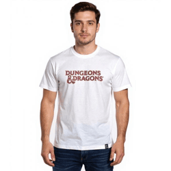 RE:COVERED X DUNGEONS & DRAGONS Herren T-Shirt Mastiff Baumwoll-Shirt Rundhals-Shirt RCHAS171 Creme-Weiß