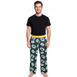 RE:COVERED X NFL Green Bay Packers Loungepants Herren Schlafanzug-Hose mit Team-Logo Baumwolle Pyjama-Hose RCNFL1398 Grün