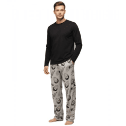 RE:COVERED X Star Trek Loungepants Herren Schlafanzug-Hose mit Star-Trek-Print Baumwolle Pyjama-Hose RCVCM652 Grau