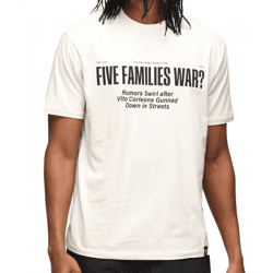 RE:COVERED X The Godfather Herren Baumwoll-Shirt mit großem Schriftzug-Print Kurzarm-Shirt MMVCM306 Beige