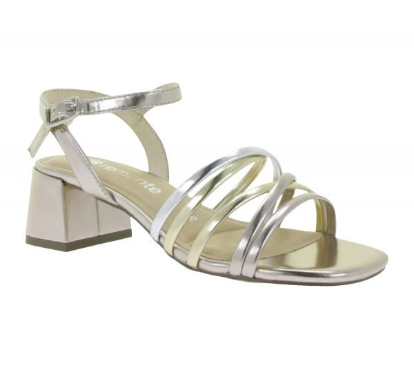 remonte Damen Riemchensandalen Sandalette mit d&auml;mpfender Sohle Sommer-Schuhe D1L52-90 Silber