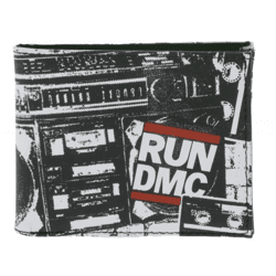 RUN DMC Stilvolle Band-Brieftasche mit auffälligen Motiv Gothic-Style LW112063DMC Schwarz/Rot/Weiß