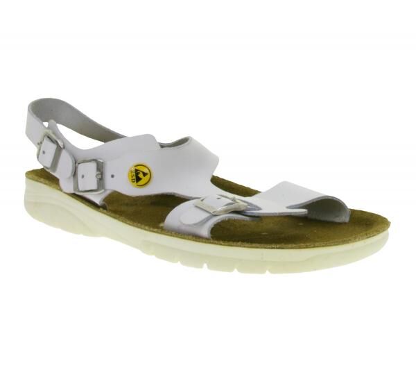 Rutschhemmende hsm Damen Arbeits-Sandalen ESD-geeignet Echtleder-Schuhe SRA-Schutzklasse Pantoletten Berufsschuhe Factory Second B-Ware Arz