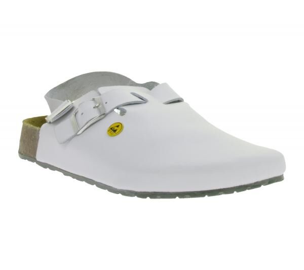 Rutschhemmende hsm Herren Arbeits-Pantoletten ESD-geeignet Echtleder-Schuhe mit SRA-Schutzklasse Sandalen Berufsschuhe Factory Second B-War
