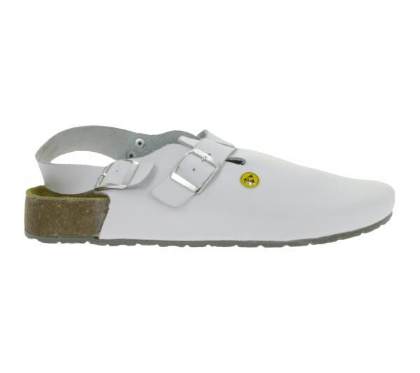 Rutschhemmende hsm Herren Arbeits-Pantoletten ESD-geeignet Echtleder-Schuhe mit SRA-Schutzklasse Sandalen Berufsschuhe Factory Second B-War