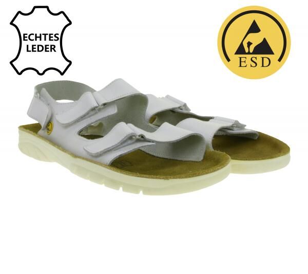 Rutschhemmende hsm Herren Arbeits-Sandalen ESD-geeignet Echtleder-Schuhe mit SRA-Schutzklasse Pantoletten Berufsschuhe Factory Second B-War