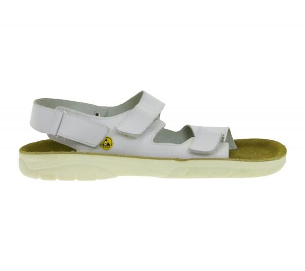 Rutschhemmende hsm Herren Arbeits-Sandalen ESD-geeignet Echtleder-Schuhe mit SRA-Schutzklasse Pantoletten Berufsschuhe Factory Second B-War