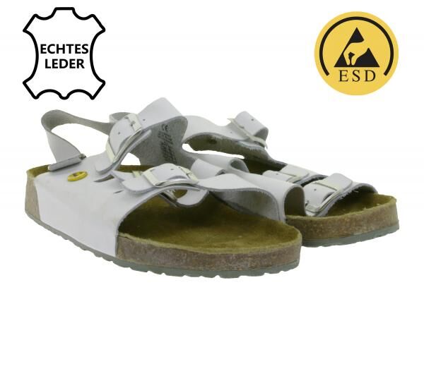 Rutschhemmende hsm Herren und Damen Arbeits-Sandalen ESD-geeignet Echtleder-Schuhe mit SRC-Schutzklasse Pantoletten Berufsschuhe Factory Se
