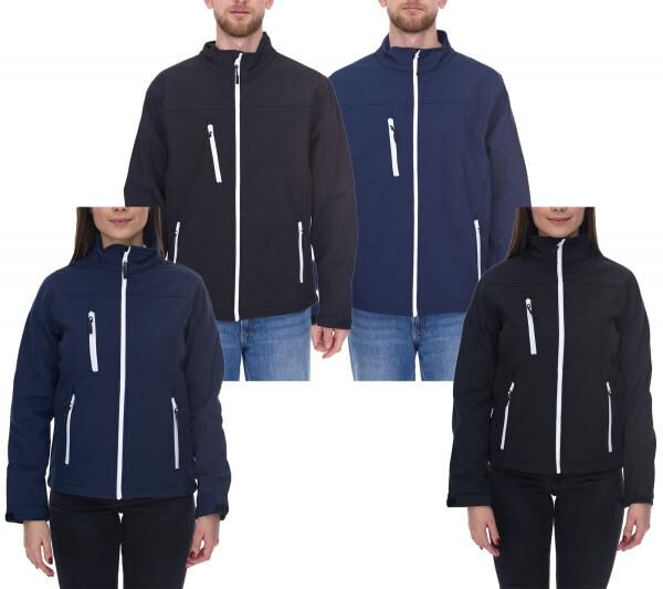 SANTINO Softshell-Jacke wasserabweisende Outdoor-Jacke f&uuml;r Damen oder Herren Alltags-Jacke in Blau oder Schwarz