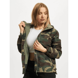 schlichte Brandit Damen Jacke Reißverschluss Kapuze Camouflage
