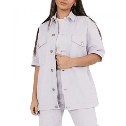 Sixth June Damen Denim-Jacke Herbst-Jacke Baumwoll-Jacke W33796EJA Violett