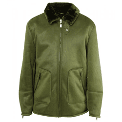 Sixth June Harrington Herren Herbst-Jacke aus Wildlederimitat gefütterte Übergangs-Jacke 22268 Grün