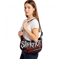 Slipknot Metal-Band Vintage-Tasche Umhänge-Tasche stylische Einkaufstasche Fan-Artikel LB111185SLPO Schwarz/Rot/Weiß