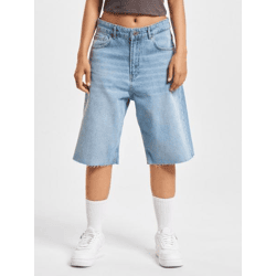 sommerliche DEF Damen Shorts Reißverschluss mit Baumwolle Blau