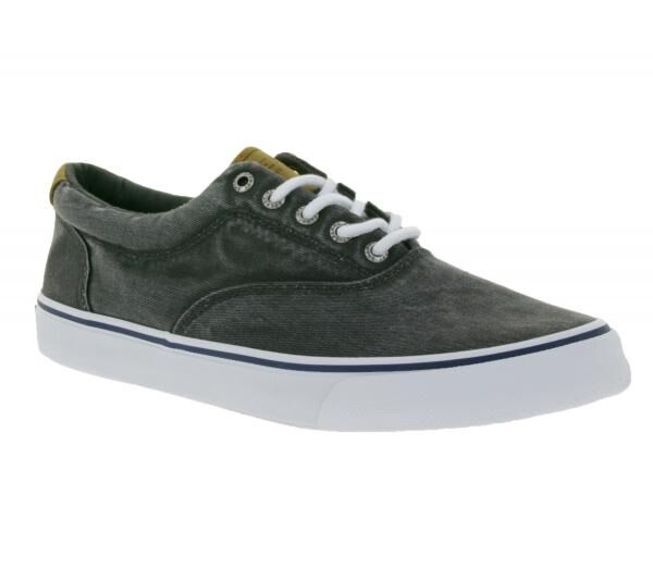 SPERRY Bahama Striper II Cvo Herren Canvas-Sneaker mit Wave-Siping-Technologie STS22513 Washed Schwarz