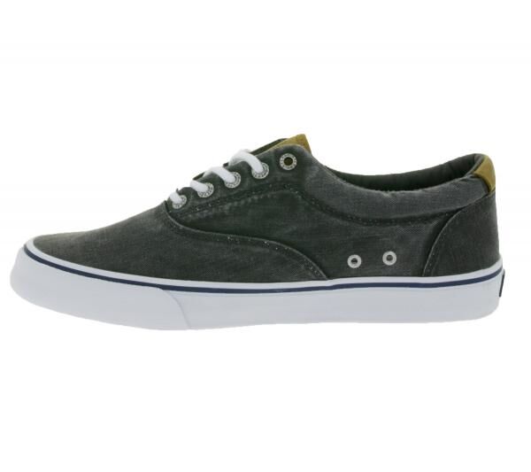 SPERRY Bahama Striper II Cvo Herren Canvas-Sneaker mit Wave-Siping-Technologie STS22513 Washed Schwarz