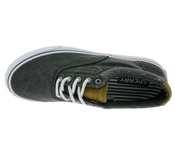 SPERRY Bahama Striper II Cvo Herren Canvas-Sneaker mit Wave-Siping-Technologie STS22513 Washed Schwarz