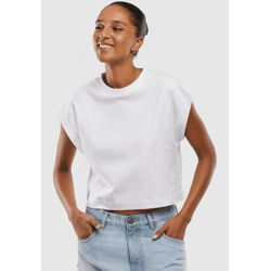 sportliches URBAN CLASSICS Damen T-Shirt Oversize 240 g/m² mit Baumwolle Weiß