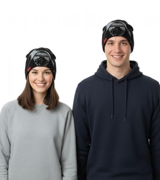 Star Wars Das Erwachen der Macht Beanie Strick-M&uuml;tze mit Kylo Ren Gesicht KC505011STW Schwarz