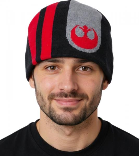 Star Wars Das Erwachen der Macht Beanie Strick-M&uuml;tze Poe Dameron KC505009STW Schwarz/Grau/Rot