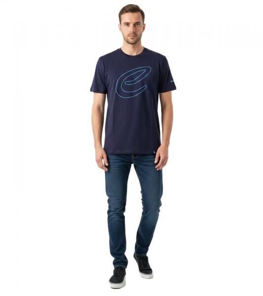 stilsicheres Formula E Herren T-Shirt nachhaltiges Baumwoll-Shirt mit Formula E Logo Sommer-Shirt Motorsport 701223608 001 Navy-Blau