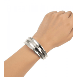 Stylish Calvin Klein Women's Bangle, Stainless Steel Bracelet, Arm Jewelry, Wrist Jewelry, Size XS, KJ4SMD0001, Silver
