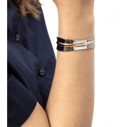 Stilvolles Calvin Klein Damen Armreif Edelstahl-Armband aus der Kollektion Slinky Arm-Schmuck Handgelenk-Schmuck Größe XS KJCZPF2001 Silb