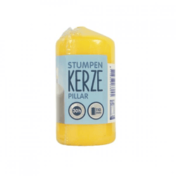 Stumpfe Kerze gelb 6 x 11 cm