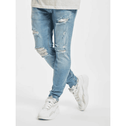 stylische 2Y Premium Herren Jeans Skinny Fit Reißverschluss Stretch Blau