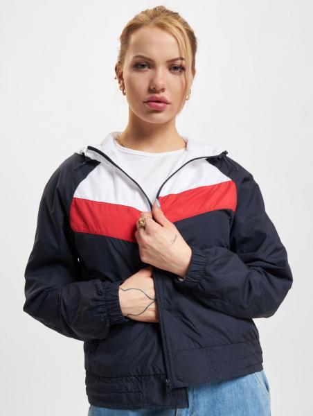 stylische Urban Classics Damen Jacke 78 g/m&sup2; Blau/Wei&szlig;/Rot
