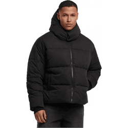 stylische Urban Classics Herren Jacke Reißverschluss Kapuze Schwarz