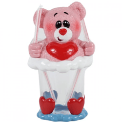 Tasse Bär mit zwei Strohhalmen 17 cm