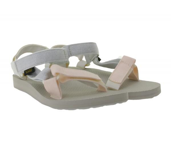 TEVA Original Universe Damen Trekking-Sandale leichte Freizeit-Schuhe glitzernd Outdoor-Sandale 1135370/PMML Silber/Rosa/Grau