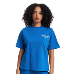 The Couture Club Season Logo Entspanntes Baumwoll-T-Shirt Blau